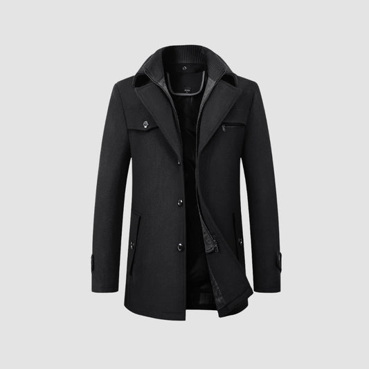 Old Money Mid-Length Woolen Coat Business Casual Style