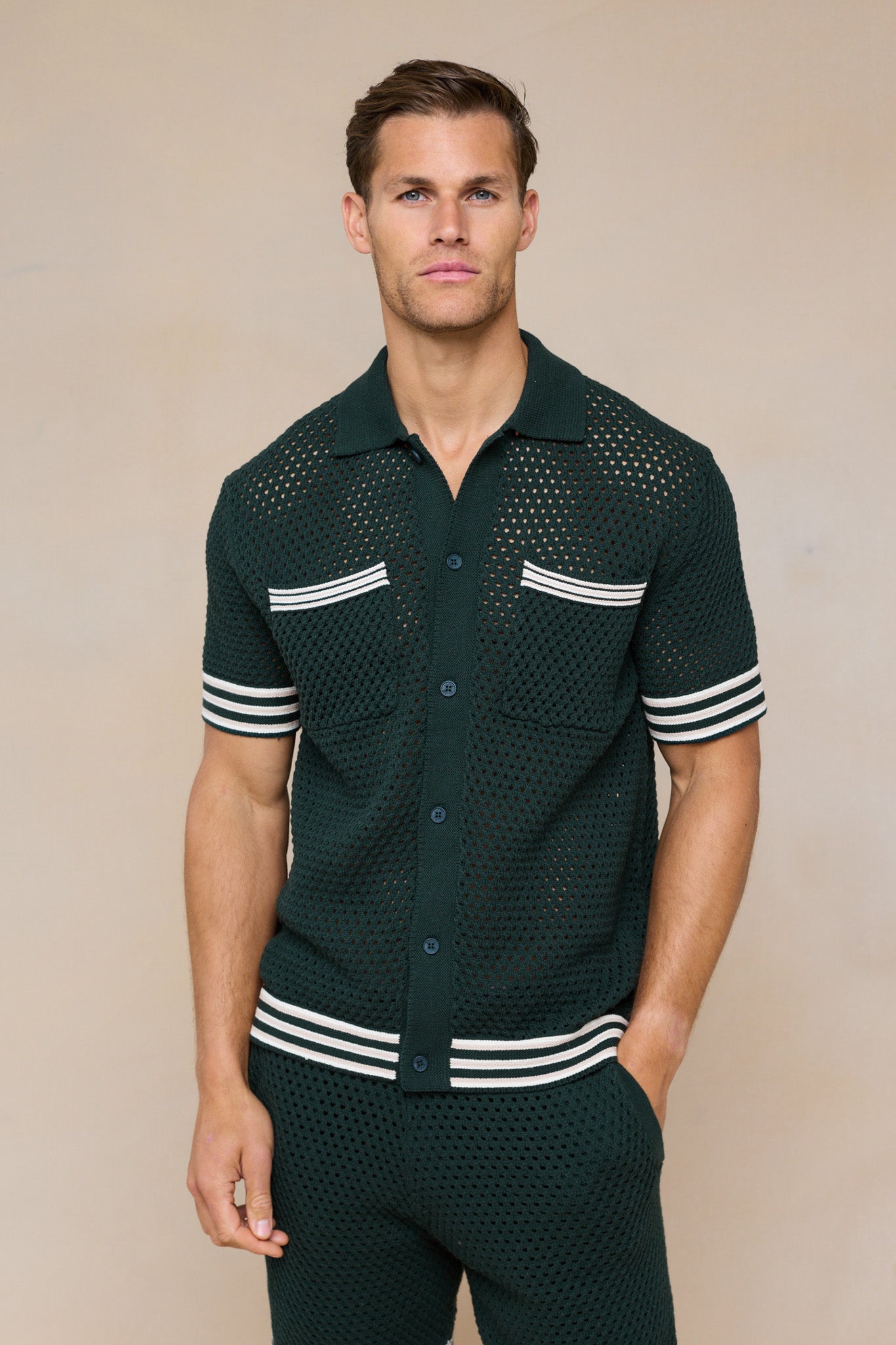 Cipressi Crochet Knit Shirt - Green