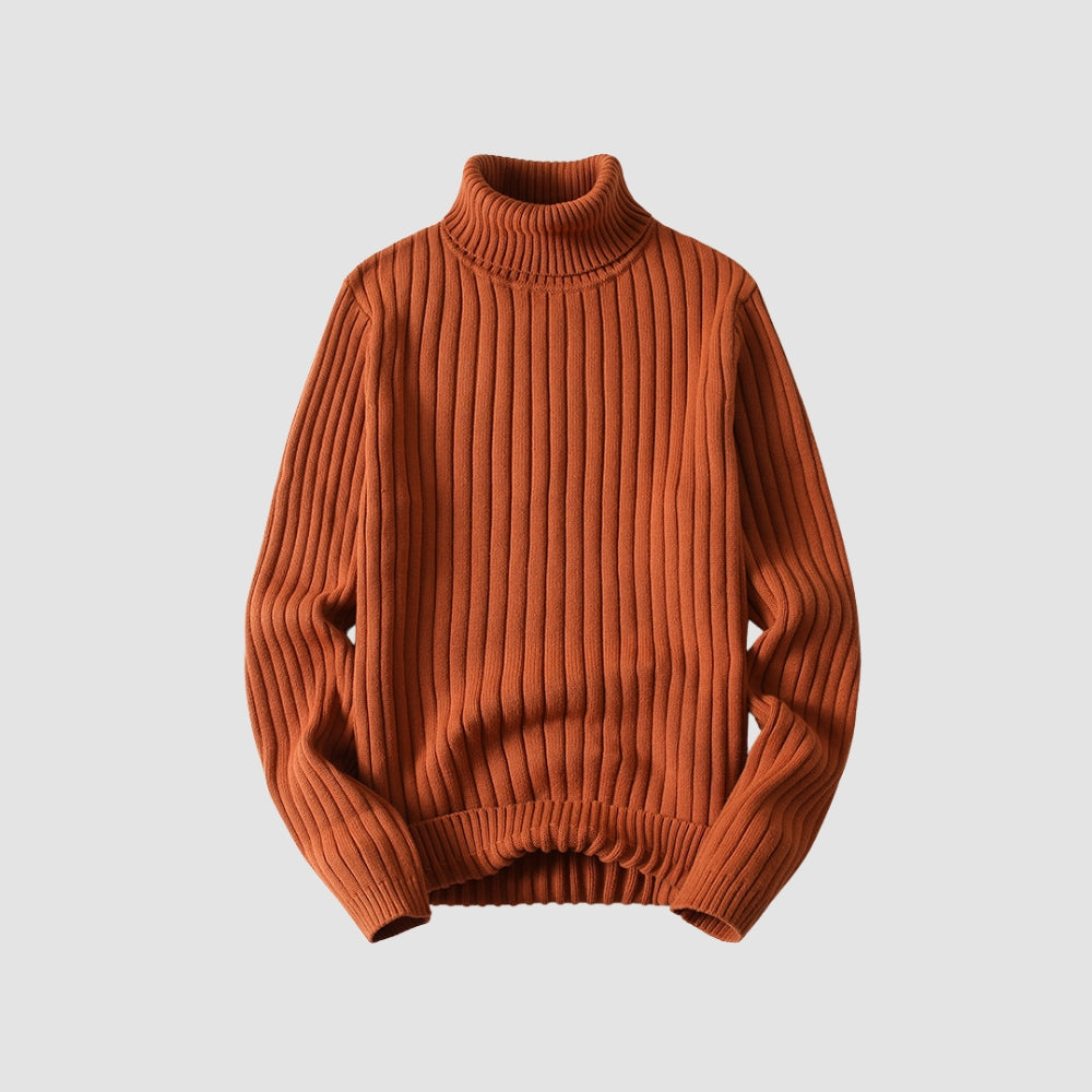 Old Money Twisted Turtleneck Knit Sweater