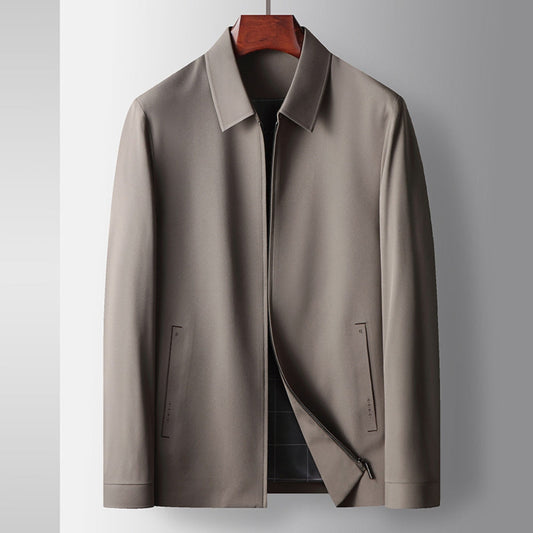 Old Money Lapel Business Executive Zipper Jacket