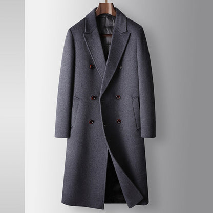 Old Money Double-Breasted Wool Windbreaker Coat
