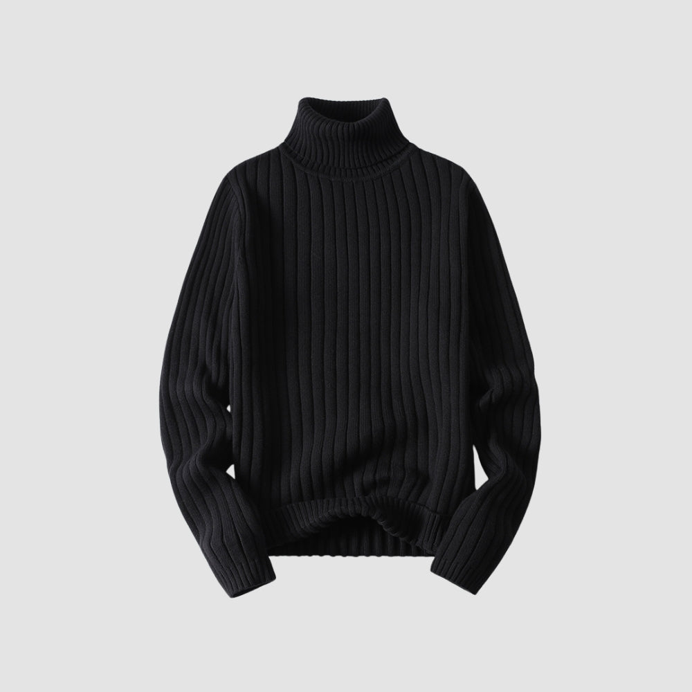 Old Money Twisted Turtleneck Knit Sweater