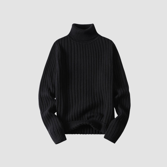 Old Money Twisted Turtleneck Knit Sweater