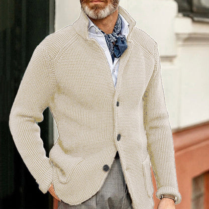 Old Money Slim-Fit Stand Collar Knitted Sweater