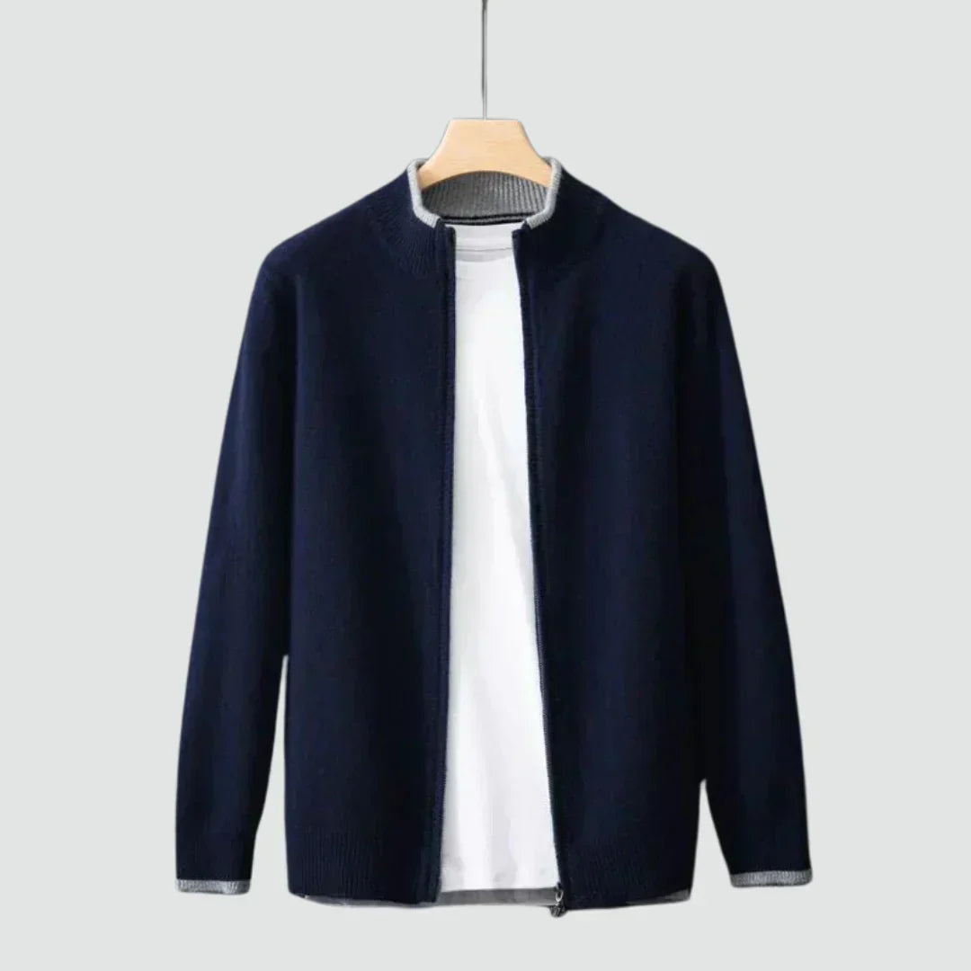 Old Money Pure Cashmere Zip Cardigan