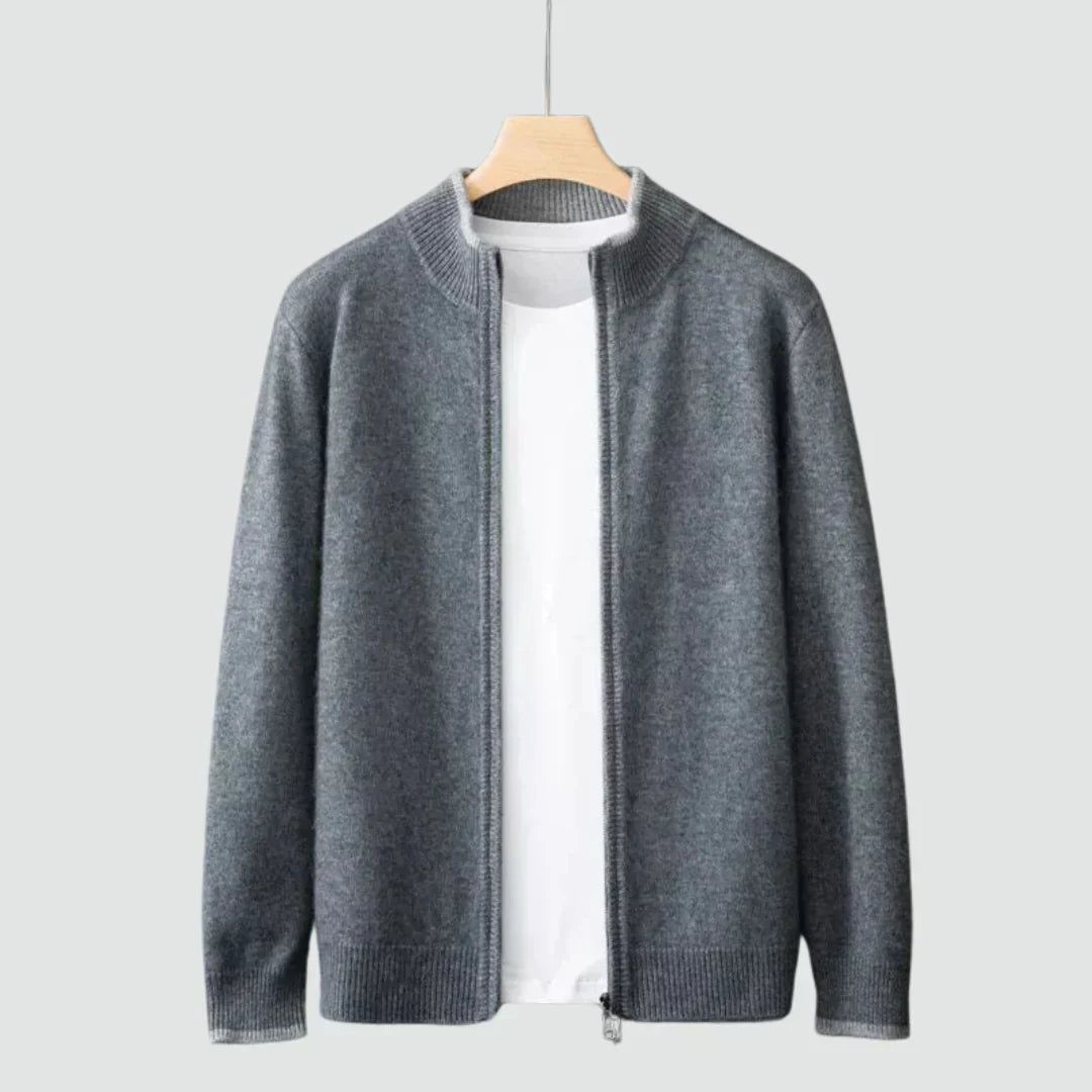 Old Money Pure Cashmere Zip Cardigan