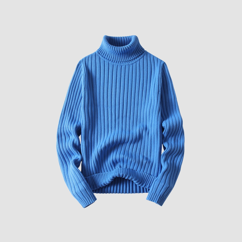 Old Money Twisted Turtleneck Knit Sweater