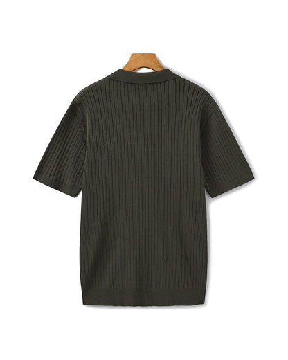 Premium Ribbed Knit Polo