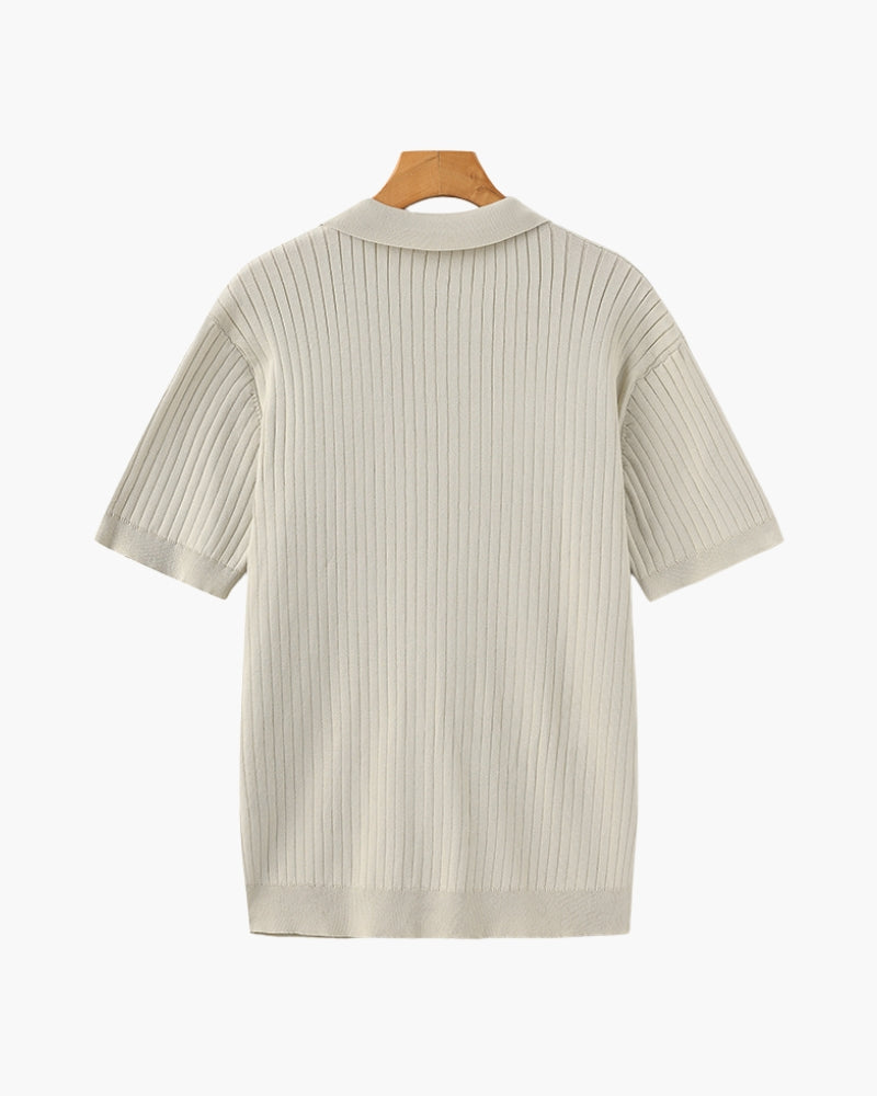 Premium Ribbed Knit Polo