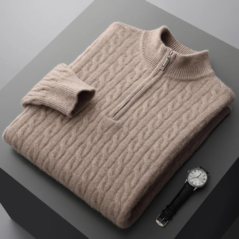 Old Money 100% Cashmere Quarter-Zip Sweater