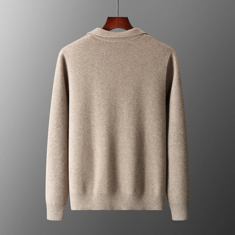 Old Money Men’s Cashmere Knitted Zip-Through Jacket