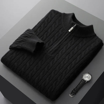 Old Money 100% Cashmere Quarter-Zip Sweater