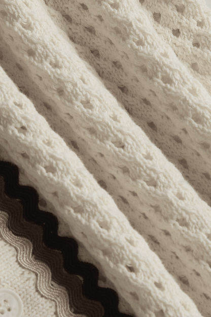 Marconi Crochet Knit Shirt - Ecru