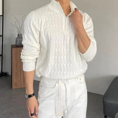 Zipped White Sweater