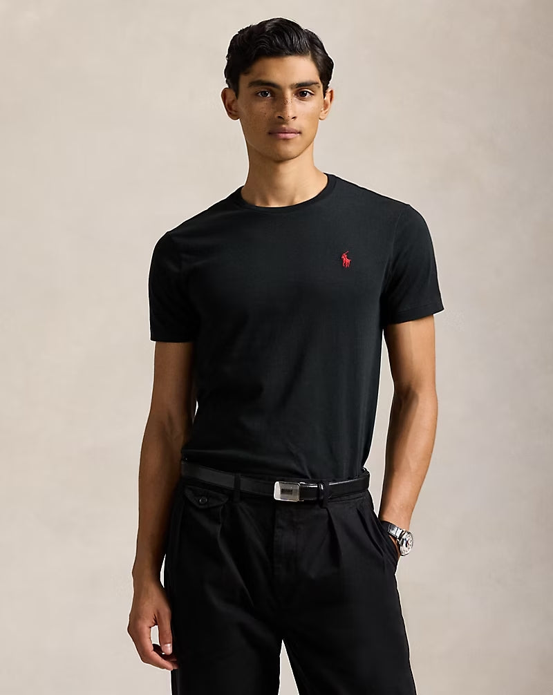 Slim fit jersey crew neck t-shirt  RL - Black