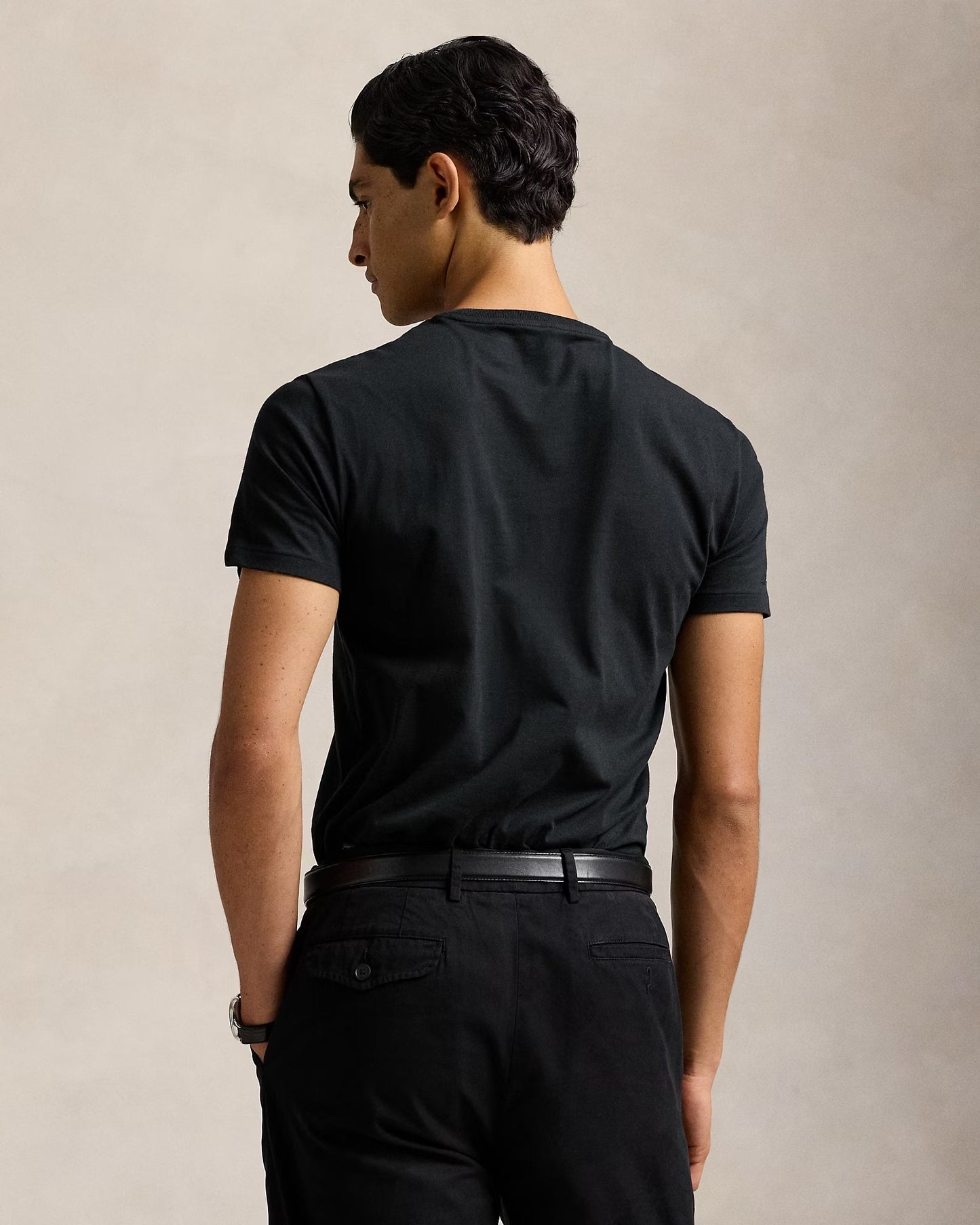 Slim fit jersey crew neck t-shirt  RL - Black
