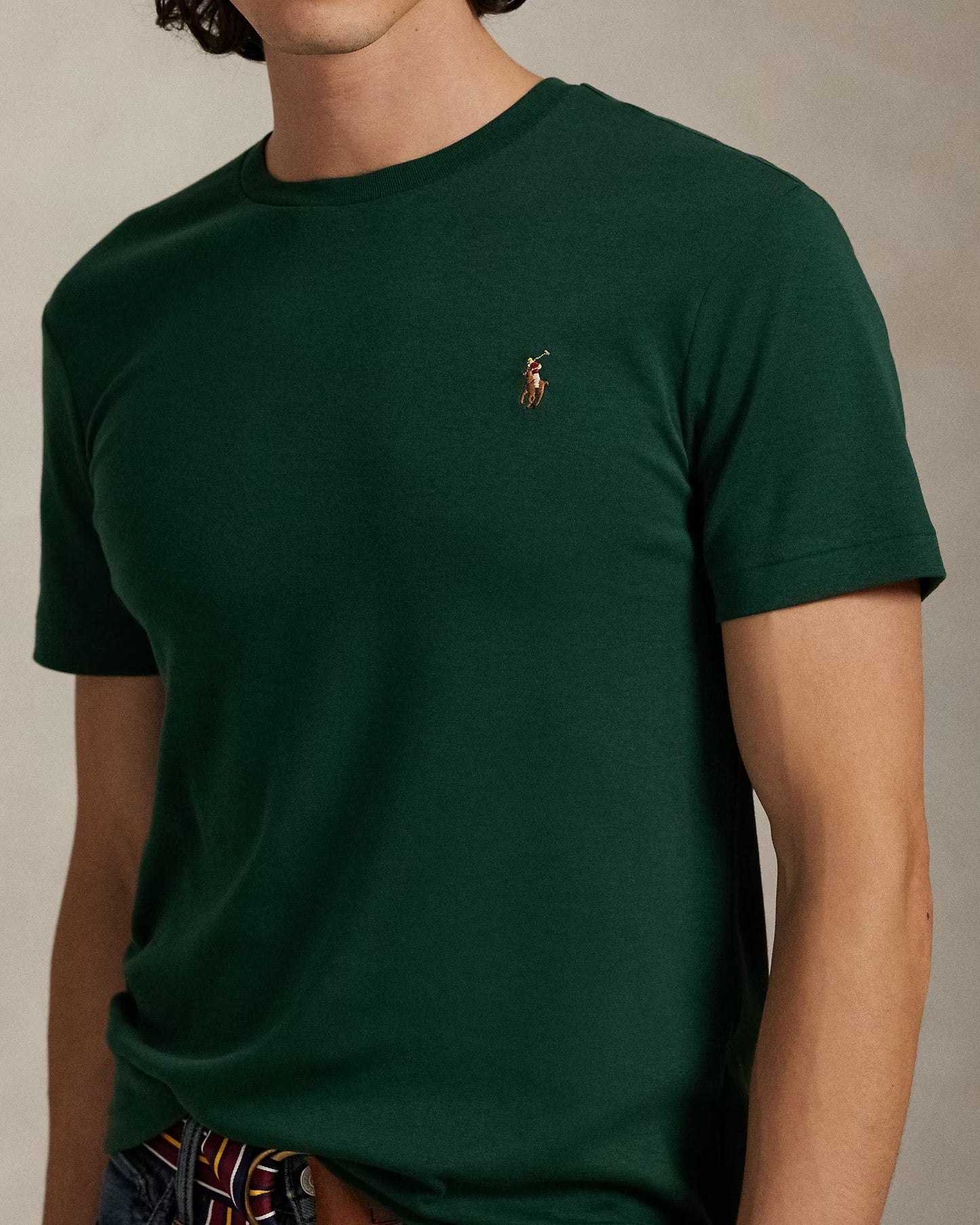 Slim fit jersey crew neck t-shirt  RL - Vintage Pine